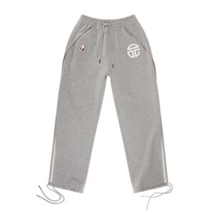 NWT Telfar Graphic Print Gray Pull-On Baggy Sweatpants Split Sides Logo XL/2XL